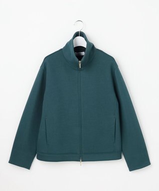 J.PRESS LADIES L 【WEB限定カラーあり・季節の変わり目に】ダンボールジャージー ハイネック ブルゾン 【WEB限定】ブルーグリーン系