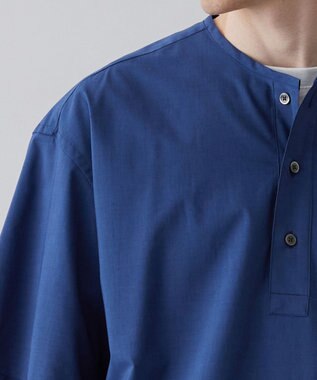 UNFILO MENS 【撥水】コットン ヘンリーシャツ [23年春夏商品] ブルー