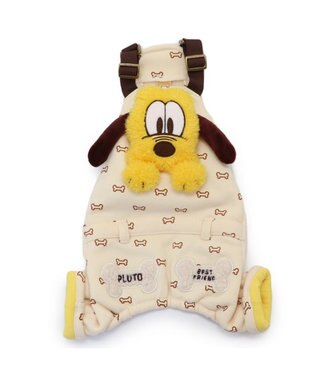 PET PARADISE ディズニー プルート 顔 オーバーオール  小型犬 ベージュ