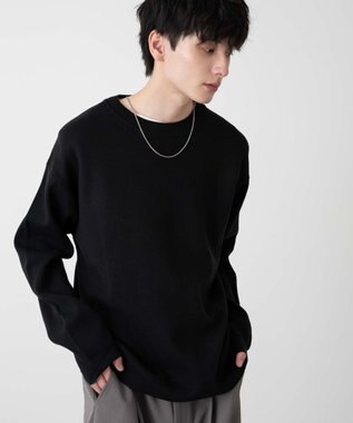 WEGO 【ユニセックス着用ITEM/MLサイズ展開】ミラノリブクルーネックプルオーバー ブラック