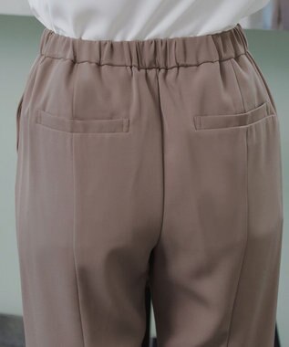 Tiaclasse 【ブラウス&パンツ2点セット】サイドプリーツブラウス×テーパードパンツ セットアップ モカ