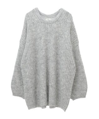 earth music&ecology ふわふわＭＩＸヤーンチュニック Light Gray