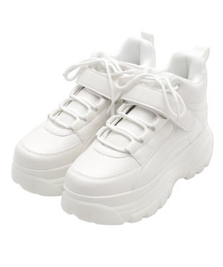 WEGO 【MLサイズ展開】ハイカットベルト厚底スニーカー ホワイト