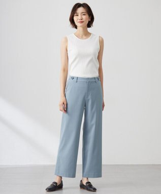 J.PRESS LADIES 【洗える】リブ ノースリーブ カットソー ホワイト系