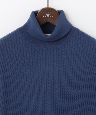 JOSEPH ABBOUD 【チクチクしないタートルネック/イージーケア/3シーズン対応】 コンフォート タートルネック セーター ブルー系