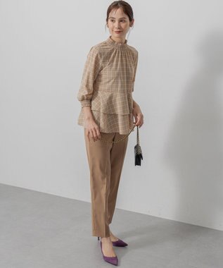 組曲 L ライトトロピカルティアード ブラウス ベージュ系3