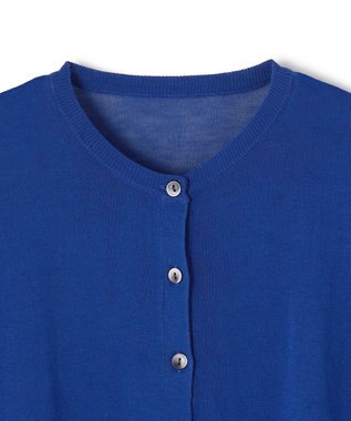 UNFILO L フロスティコットン  クロップド  カーディガン ブルー