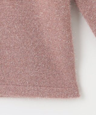 Feroux 【洗える】ラメシャギー カーディガン ピンク系