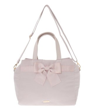 Maison de FLEUR グログランリボン3ルーム2Wayトートバッグ Pink