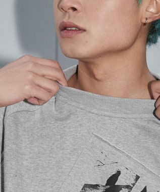 WEGO 【ユニセックス着用ITEM】フォトペーストグラフィックプルオーバー グレー