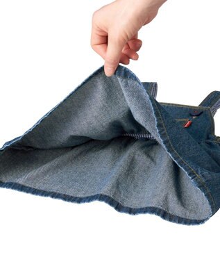 MIKI HOUSE HOT BISCUITS 【70-110cm】ワンポイント 6オンスデニム ジャンパースカート インディゴブルー