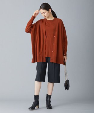 ICB 【洗える・WEB限定カラーあり】 ヴィスコースワイド カーディガン テラコッタ系