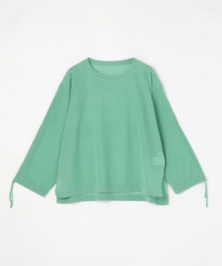 ANY シアーシャーリングスリーブニット グリーン