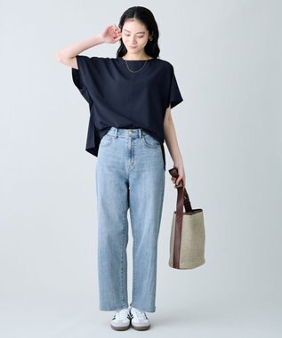 ANY 楽映えドルマンスリーブブラウス（セットアップ着用可） ネイビー