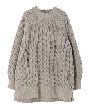 earth music&ecology マットモール片畦チュニック Gray Beige