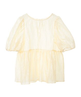 earth music&ecology シアージャガードペプラムチュニック Yellow