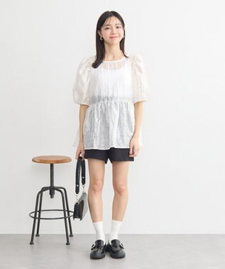 earth music&ecology シアージャガードペプラムチュニック White