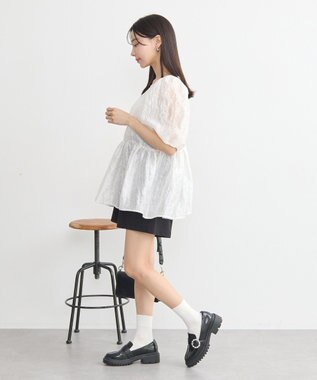 earth music&ecology シアージャガードペプラムチュニック White