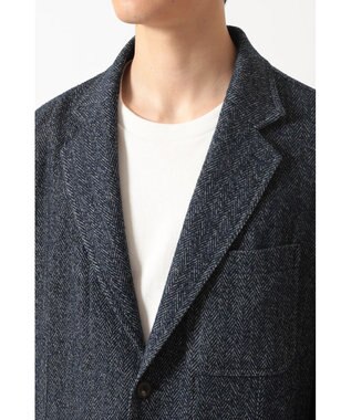 DAKS 軽量ヘリンボーン カジュアルテーラードブレザー チャコールグレー