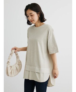 Green Parks ピグメントドッキングチュニック Light Beige