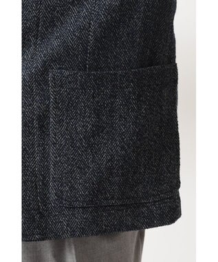 DAKS 軽量ヘリンボーン カジュアルテーラードブレザー チャコールグレー