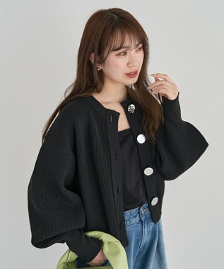 Green Parks ・ＡＮＤＳＥＡＲＣＨ　ニットカーディガン Black