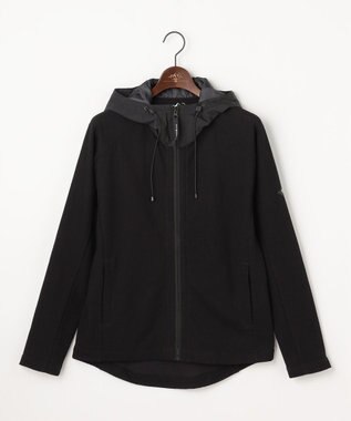 JOSEPH ABBOUD MOUNTAIN 【異素材コンビネーション】グリットワッフルアクティブパーカー ブラック系