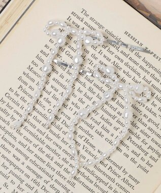 WEGO 【2点セット】L2Pビーズリボンピン オフホワイト