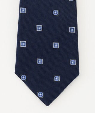 J.PRESS MEN 【定番】ブロック小紋ネクタイ ネイビー系7