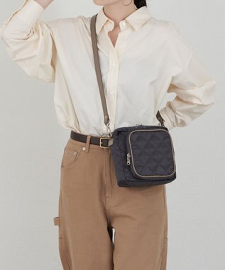 russet 【2025AW新作】キルティングスクエアショルダーバッグ(SF-257) Charcoal
