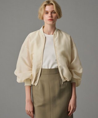 uncrave 【手洗い可】シャイニー シアー ブルゾン クリームイエロー