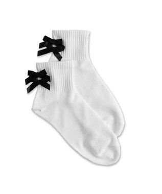WEGO Wリボンアンクルソックス ホワイト