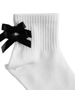 WEGO Wリボンアンクルソックス ホワイト