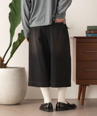 WEGO クロップドワイドデニムパンツ デニムブラックソノタ