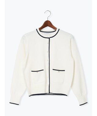 Te chichi ポケット付きクルーネックカーディガン オフホワイト