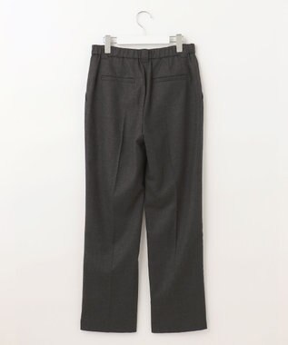 自由区 【洗える】ウォッシャブルハイカウントフラノ ストレートパンツ グレー系