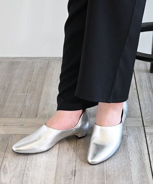 APOM 本革カバードパンプス 25 シルバー