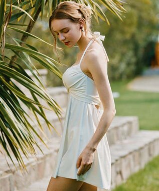 San-ai Resort（三愛水着楽園） ワコール定番商品カップ使用、GHIカップの大きなお胸に対応【グラマラスフィット】クロスワイヤーAライン水着　9D-M　【San-ai Resort（サンアイリゾート）】 ホワイト