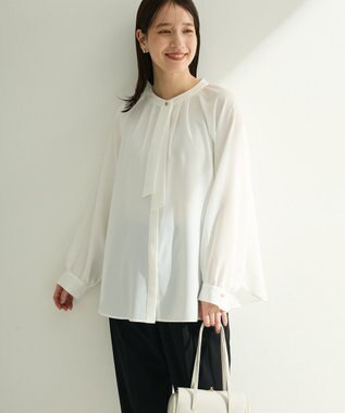 Green Parks Ｏ．２ｗａｙボウタイブラウス Ecru
