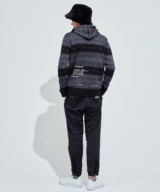 PW CIRCULUS 【手洗い可】【MEN】フェアアイルニットフーディ ブラック系5