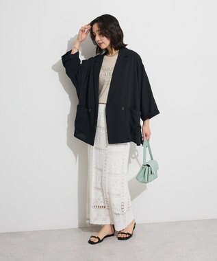 Green Parks クロシェニットスカート White