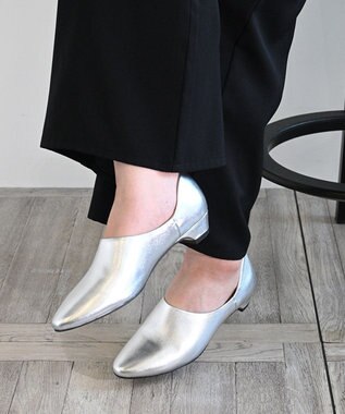 APOM 本革カバードパンプス 25 シルバー