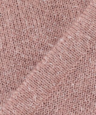 Feroux 【洗える】ラメシャギー カーディガン ピンク系