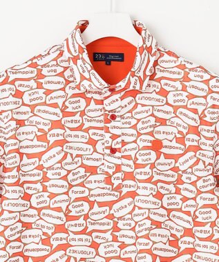 23区GOLF 【MEN】【キングサイズ/吸水速乾/UVカット】YELL総柄プリントポロシャツ オレンジ系5