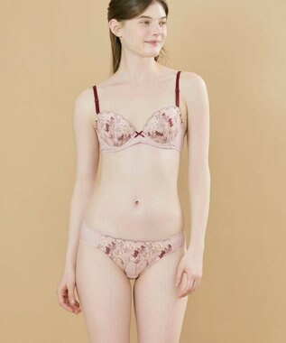 une nana cool ボタニカル柄のレースが華やか　Botanic Garden　3/4カップブラ スモークピンク