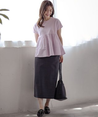 組曲 ツイルジャージーティアード カットソー ピンク系