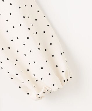 ANY ポコポコバルーン袖ブラウス オフ×ブラックドット