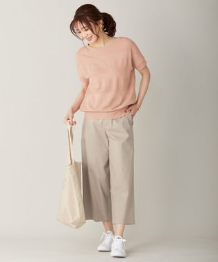 J.PRESS LADIES 【シワになりにくい】コットンフィッティーシャーク ワイドパンツ ベージュ系