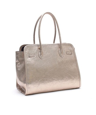 A.D.M.J. 【牛革】クラックメタル/イタリアンレザー前金具付トートL ブロンズ