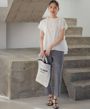 組曲 【先行予約】GIZAコットンチュールコンビ カットソー アイボリー系